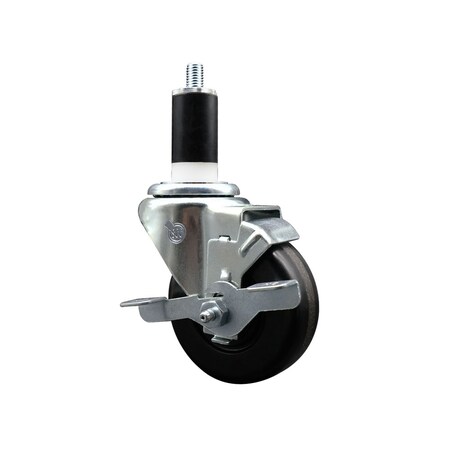 Service Caster 3.5'' SS Phenolic Swivel 1-3/8'' Expanding Stem Caster with Brake SCC-SSEX20S3514-PHS-TLB-138